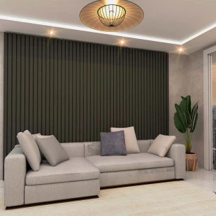 Placa Painel Ripado Nobre 350cm x 250cm Gelius Grafite