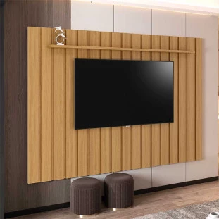 Painel Ripado Para TV 75 Polegadas 217 x 170 Brise EDN Freijo