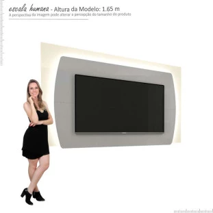 Painel Para TV 70 Polegadas Sublime 1.8 Com LED Gelius Cinza/Off White