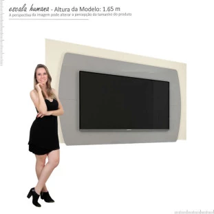 Painel Para TV Até 70 Polegadas Sublime 1.8 Gelius Cinza/Off White
