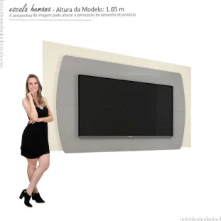 Painel Para TV Até 75 Polegadas Sublime 2.2 Gelius Cinza/Off White
