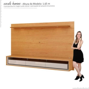 Painel Suspenso Para TV 75 Pol Supreme 2.2 Gelius Naturale/Off White