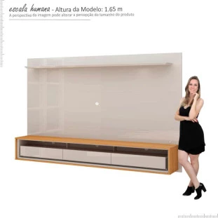 Painel Suspenso Para TV 75 Pol Supreme 2.2 Gelius Off White/Naturale