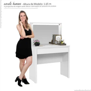 Penteadeira Camarim Com Banqueta e LED Yasmin Patrimar Branco