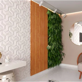 Placa Painel Ripado Madeira 250x95cm Supremo 95 Patrimar Cinamomo