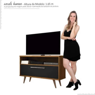 Rack Pequeno Para TV 42 Polegadas 5707 JB Bechara Caramelo/Preto