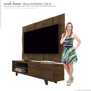 Rack 5959 Com Painel 5095 Para TV Até 55 JB Bechara Canela
