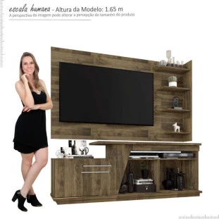 Rack Caribean com Painel Chicago RV Móveis Amadeirado