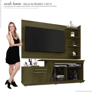 Rack Caribean com Painel Chicago RV Móveis Imbuia