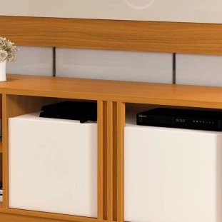 Rack Sala Para TV 60 Polegadas 160cm Carrara EDN Cedro/Off White