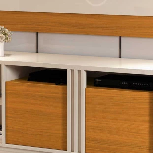 Rack Sala Para TV 60 Polegadas 160cm Carrara EDN Off White/Cedro
