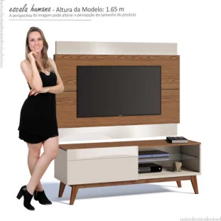 Rack com Painel Para TV 146cm 1 Gaveta Classic 1G 1.4 Imcal Freijo/Off White