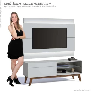 Rack com Painel Para TV Classic 1G 1.4 Com LED Imcal Branco