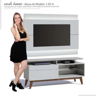 Rack com Painel Para TV Classic Mais 1G 1.4 Com LED Imcal Branco