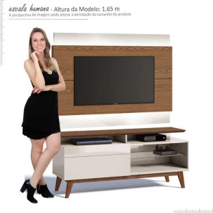 Rack com Painel Para TV Classic Mais 1G 1.4 Com LED Imcal Freijo/Off White