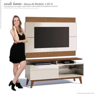 Rack com Painel Para TV Classic Mais 1G 1.4 Imcal Off White/Freijo