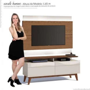 Rack com Painel Para TV Classic Mais 2G 1.4 Com LED Imcal Freijo/Off White