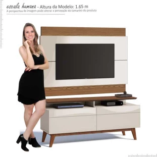 Rack com Painel Para TV Classic Mais 2G 1.4 Imcal Off White/Freijo