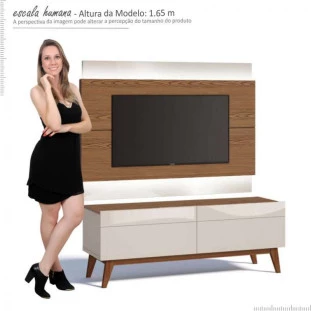 Rack com Painel Para TV Classic 2G 1.4 Com LED Imcal Freijo/Off White