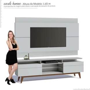 Rack com Painel Para TV Classic Mais 2G 1.8 Imcal Branco
