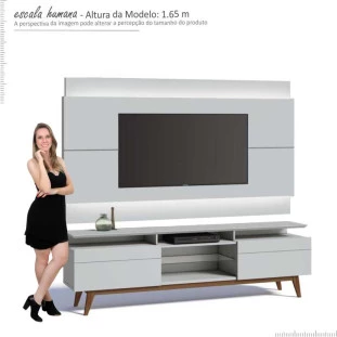 Rack com Painel Para TV Classic 2G Mais 2.2 Com LED Imcal Branco