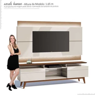 Rack com Painel Para TV Classic 2G Mais 2.2 Com LED Imcal Off White/Freijo