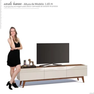 Rack para Sala TV 65 Polegadas Classic 3G 2.2 Imcal Off White/Freijó