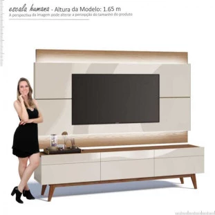 Rack com Painel Para TV Classic 3G 2.2 Com LED Imcal Off White/Freijo