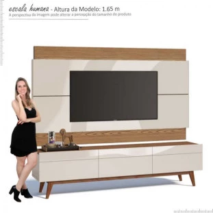 Rack com Painel Para TV Classic 3G 2.2 Imcal Off White/Freijo