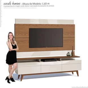Rack com Painel Para TV Classic Mais 3G 1.8 Imcal Freijo/Off White