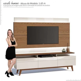 Rack com Painel Para TV Classic Mais 3G 1.8 Com LED Imcal Freijo/Off White