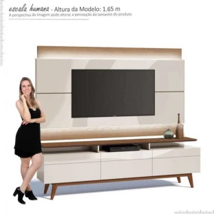 Rack com Painel Para TV Classic 3G Mais 2.2 Com LED Imcal Off White/Freijo