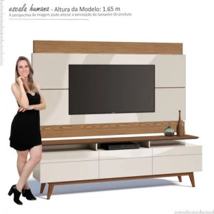 Rack com Painel Para TV Classic 3G Mais 2.2 Imcal Off White/Freijo