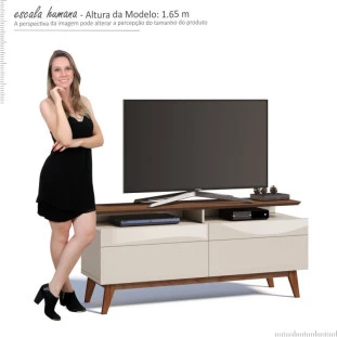 Rack Pequeno TV 55 Polegadas Classic Mais 2G 1.4 Imcal Off White/Freijó