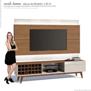 Rack com Painel Para TV Classic AD 2.2 Com LED Imcal Freijo/Off White