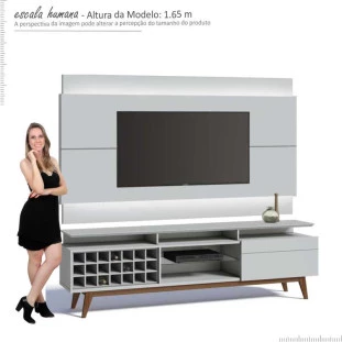 Rack com Painel Para TV Classic AD Mais 2.2 Com LED  Imcal Branco