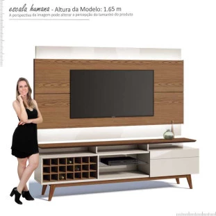Rack com Painel Para TV Classic AD Mais 2.2 Com LED Imcal Freijo/Off White 