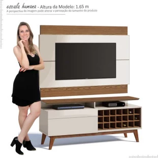 Rack com Painel Para TV Classic Mais AD 1.4 Imcal Off White/Freijo