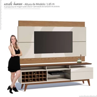 Rack com Painel Para TV Classic AD Mais 2.2 Imcal Off White/Freijo