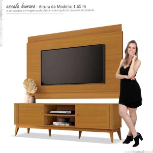 Rack Com Painel Legacy 1.6 Para TV 60 Polegadas EDN Cedro Natural