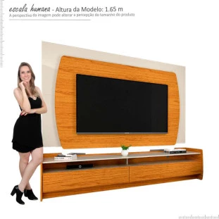 Rack com Painel TV 65 Polegadas Sublime 1.8 Gelius Naturale/Off White