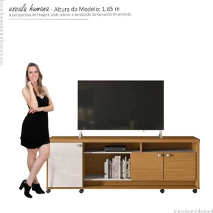 Rack Bancada Para TV 65 Polegadas Dallas 1.8 Lukaliam Tauari/Off White