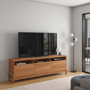 Rack Bancada Sala 190cm Para TV 75 Polegadas Elegance 1.90 Lukaliam Jequitiba