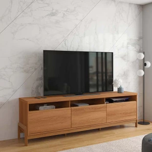 Rack Bancada Sala 214cm Para TV 75 Polegadas Elegance 2.14 Lukaliam Jequitiba