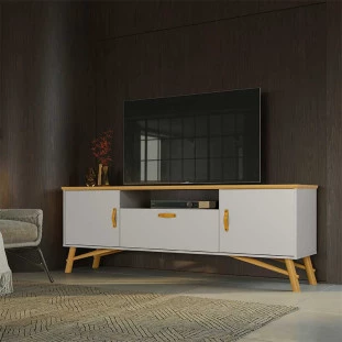 Rack Italiano Para Sala TV 75 Pol Soggiorno EAX Móveis Fendi/Freijo