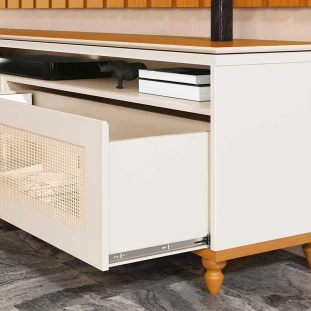 Rack Para TV 1.80cm 75 Polegadas Hanover 1.8 EDN Off White/Cedro 