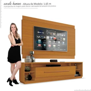 Rack Império Com Painel Legacy Para TV até 75 EDN Cedro Natural