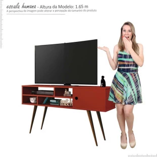 Rack Retrô Para TV até 46 Kenzo EDN Vermelho