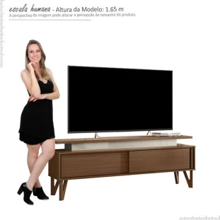 Rack Para TV 65 Polegadas 1.6 Zacat EAX Móveis Cedro/Off White