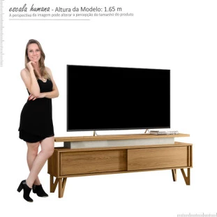 Rack Para TV 65 Polegadas 1.6 Zacat EAX Móveis Freijo/Off White
